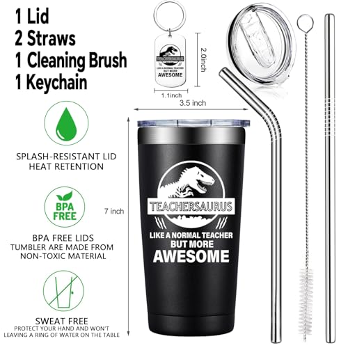 BIRGILT Teacher Gifts for Men, Women - 20 oz Teachersaurus Tumbler Cup