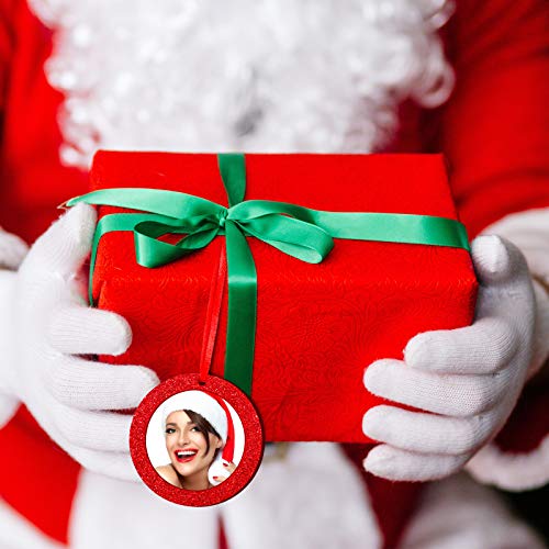 Christmas Photo Frame Ornaments - Set of 20 Glitter Felt Holiday Decorations