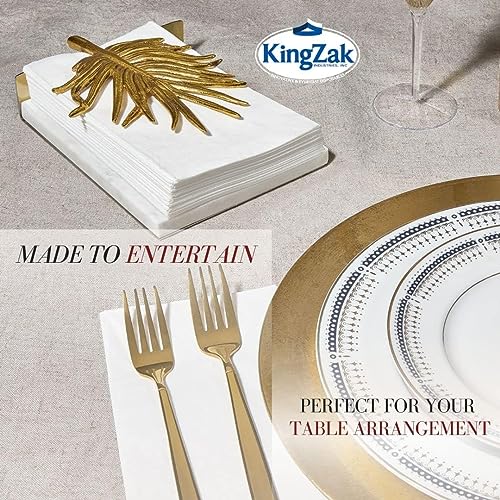 400 Pack White Disposable Dinner Napkins 2-Ply - Elegant Guest & Wedding Use
