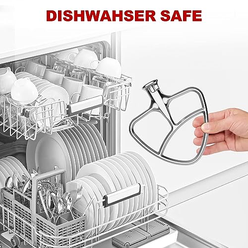 GVODE Stainless Steel Flat Beater for KitchenAid 4.5-5 QT Stand Mixer
