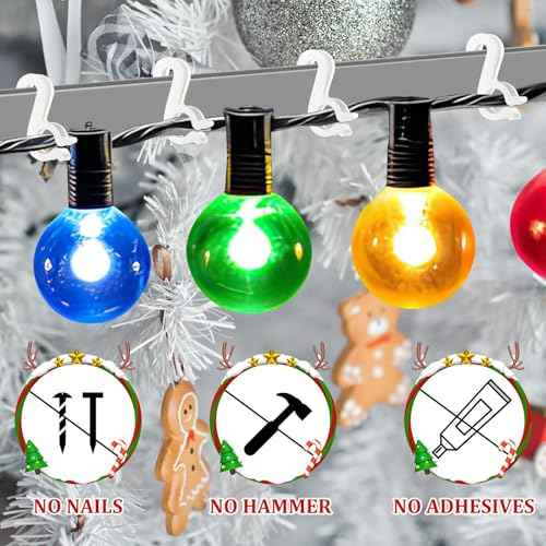 Holiday Light Clips,150 pcs Holiday Light Clips Outdoor Lights Hooks for Christmas Party Light Strings Outdoor Hang Gutter Hooks Halloween Decoration£¨C£©