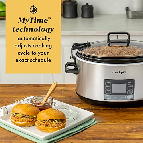 7-Quart Programmable Slow Cooker with Locking Lid - Stainless Steel, Travel-Friendly