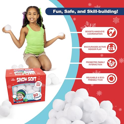 Narwhal Novelties 2" 50 Pcs Snowball for Kids Outdoor Winter Toy Games