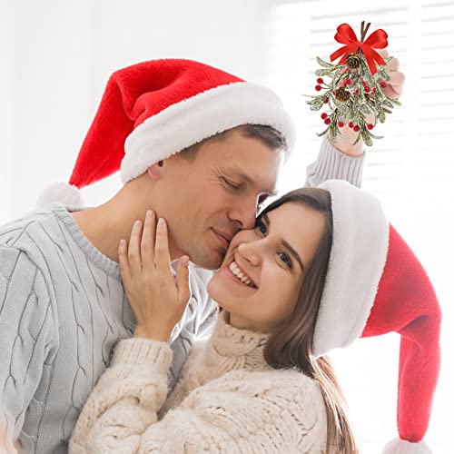 Giegxin 2 Pack Christmas Mistletoe Ornaments Red Bright Style Holiday Decor