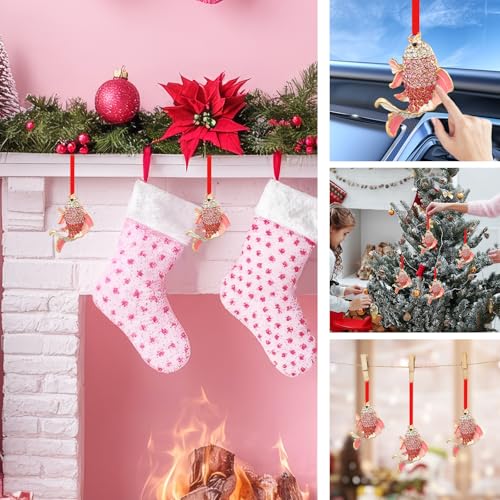 SICOHOME Tropical Fish Christmas Tree Ornament - Coastal Sea Ocean Hawaii Beach Themed Christmas Hanging Ornament with Rhinestones for Christmas Tree Gifts for Ocean Lover and Nautical Enthusiast