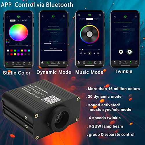 16W Fiber Optic Star Ceiling Kit with Twinkle & Sound Control - 600pcs Standard+13.1ft