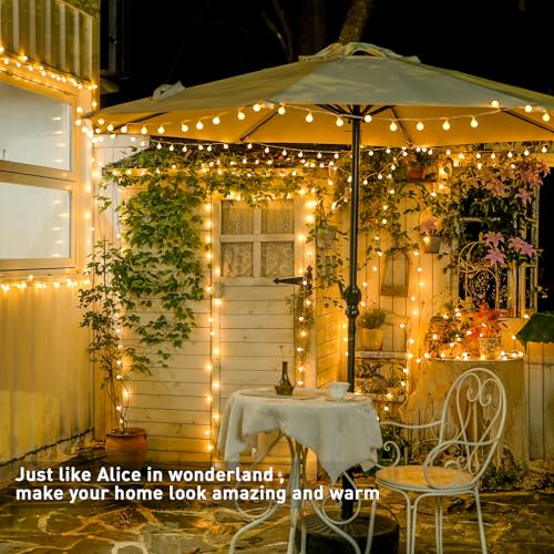 100ft Warm White Globe String Lights Indoor Outdoor Waterproof with Remote - 200 LED