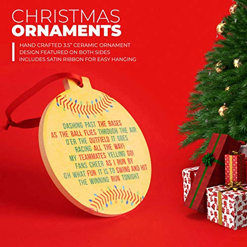 Softball Christmas Ornament Jingle All The Way - Round, Handcrafted Holiday Decor