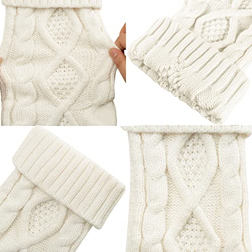 Kunyida Pack of 6 18" Burgundy Ivory Green Knit Christmas Stockings - Rustic Cable 6-Pack