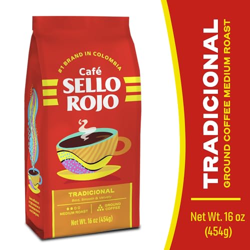 Sello Rojo Colombian Medium Roast Ground Coffee 16oz - Pack of 5
