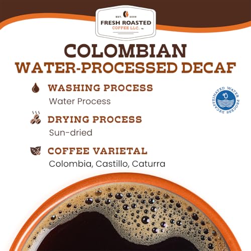 Fresh Roasted Colombian Water-Processed Decaf Coffee Beans 80 oz Pack of 1