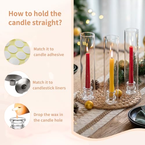 12-inch Hurricane Glass Candle Holders Set of 10 for Weddings and Events - Windproof Design