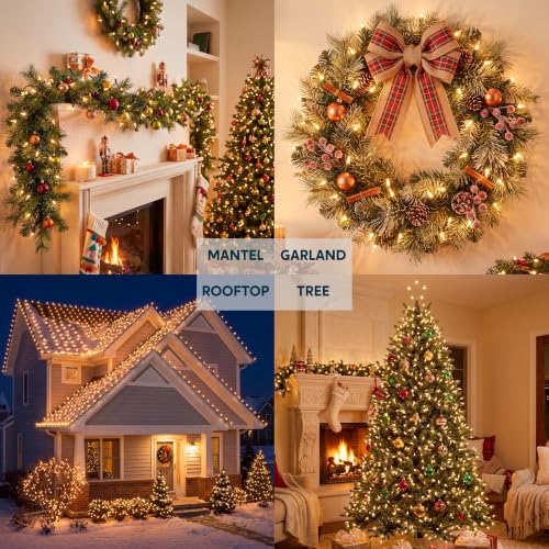 Joiedomi 4-Pack Indoor Outdoor Warm White String Lights 400 LED, 86FT, Connectable