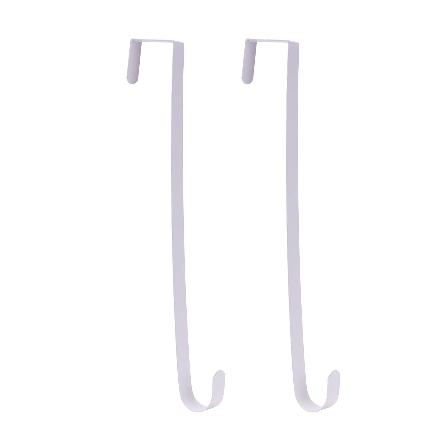 Sattiyrch 15" Wreath Hanger for Front Door,Sturdy Steel Wreath Door Hanger,Over The Door Hanger Hook (White,2)