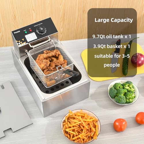 Electric Deep Fryer 10L/10.5QT Stainless Steel Commercial & Home Use with Basket & Temperature Control - Variation 81