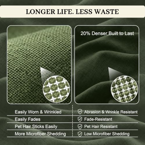 Dark Green King Comforter Set - Upgraded 7-Piece Bed in a Bag with Linen-Like Texture