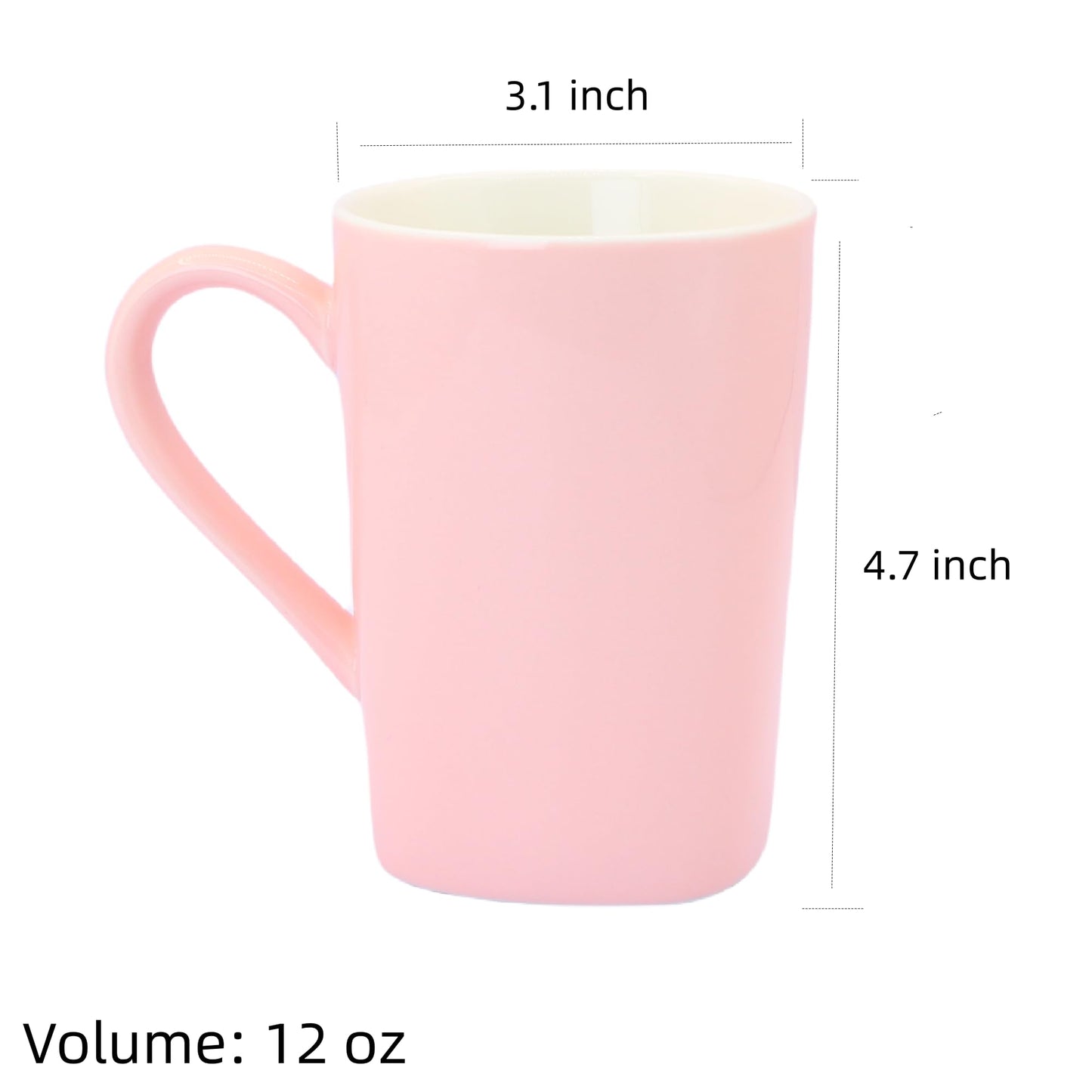 12oz Ceramic Coffee Mug Pink Coffee Mug Heart Shaped Pattern Design Heart Gift for Mother's Day Women Mom