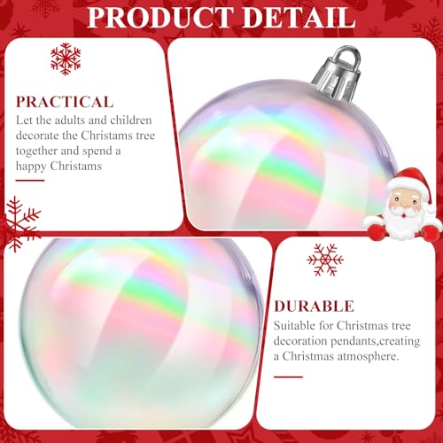 Shappy 100 Pcs Christmas Iridescent Ornaments - Clear Bubbling Decorations (Variation: Clear / 100)