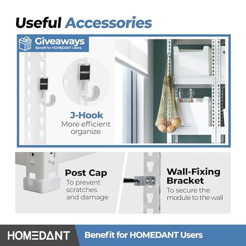 Garage Storage Shelves - White 28 Inch W 5-Tier Metal Shelving Unit - Tool-Free Assembly