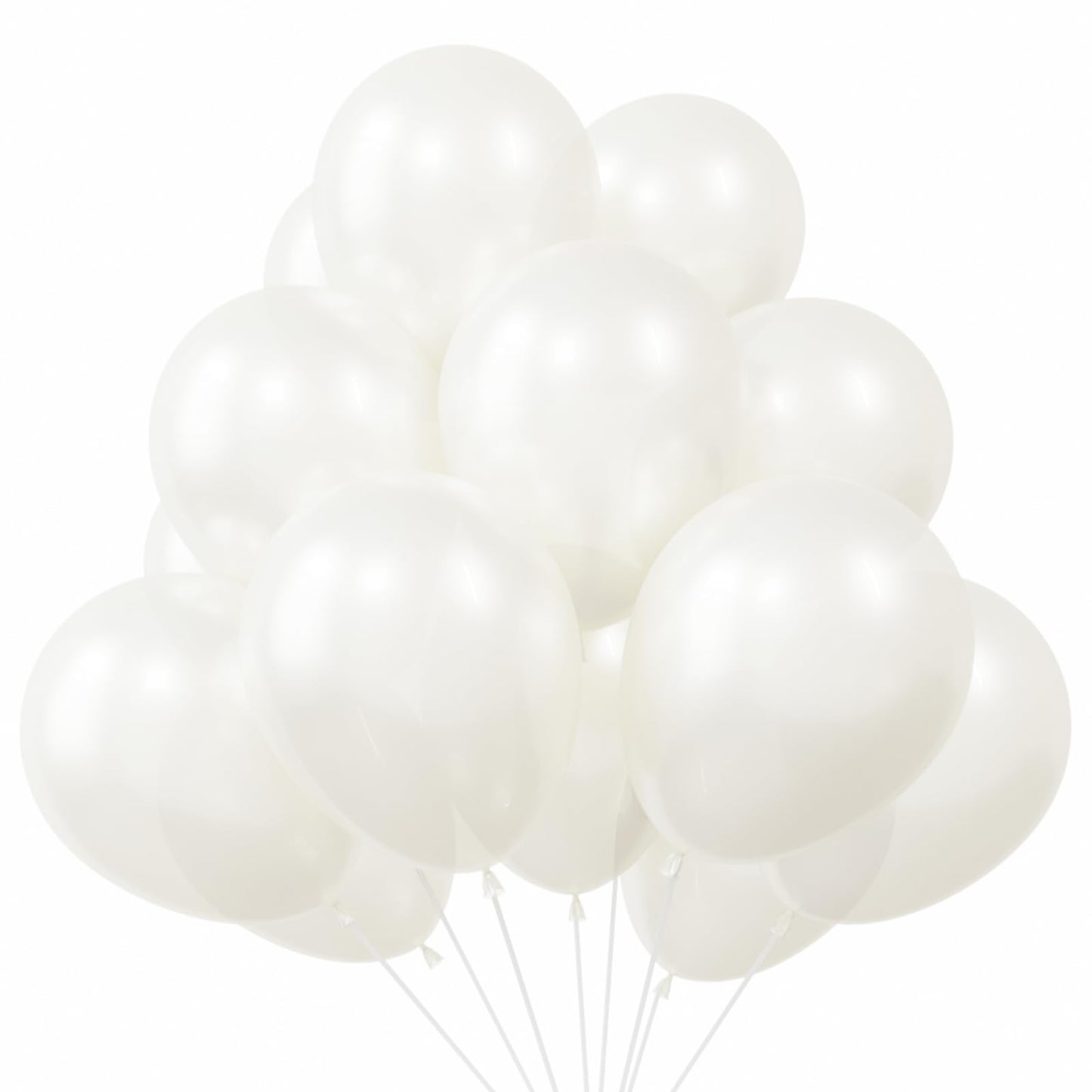 KBZVNAF Pearl White Latex Party Balloons - 50 Pack 12 inch Helium Matte White Ivory Balloons for Wedding Bridal Shower Baby Shower Birthday Party Decorations