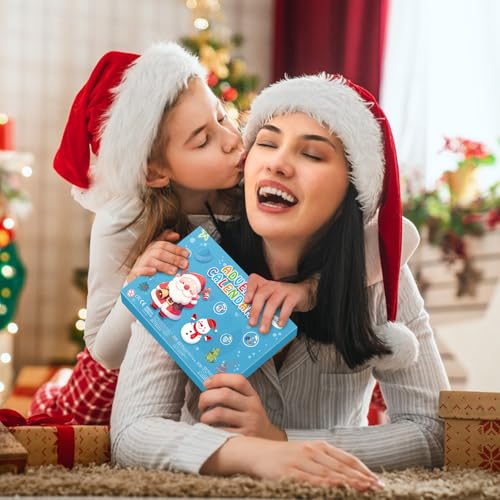 iMiibel Advent Calendar 2026 Kids Gift Set: 24 Day Countdown with 2 Bracelets & 22 DIY Charm Beads (Blue)