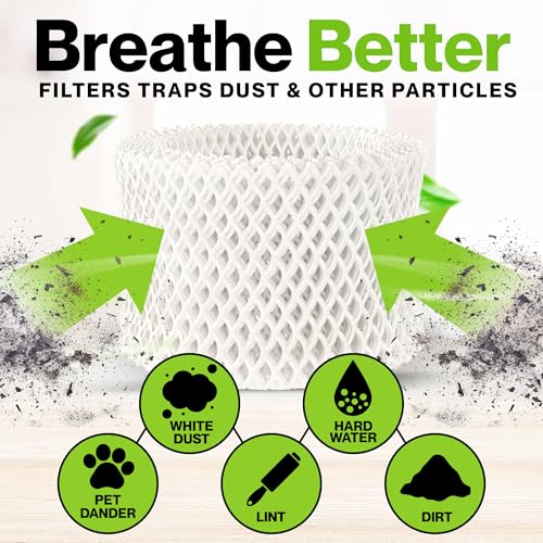 White 4 Pack of Humidifier Filters Compatible with Honeywell HAC-504 & HCM-350