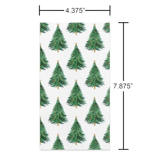 American Greetings Christmas Tree Guest Towels 50-Count, Disposable Paper Napkins