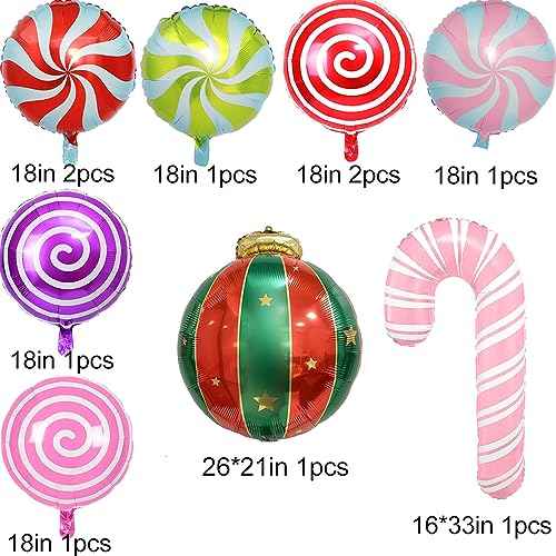 Christmas Balloon Garland Arch kit with 158 Pcs Xmas Candyland Balloons Arch Candy Balloon for Christmas Party Decorations Xmas New Year Birthday Party Supplies