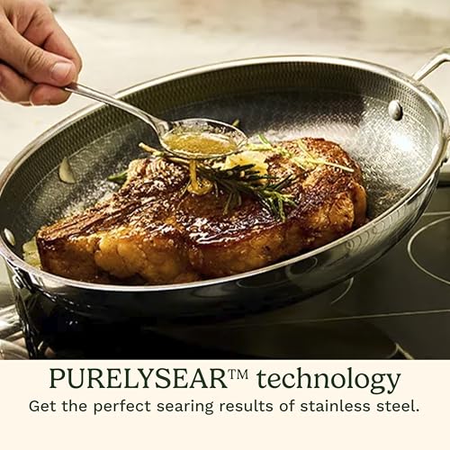 Cuisinart FusionPlus 12-Inch Hybrid Stainless Steel & Ceramic Wok Pan with Lid