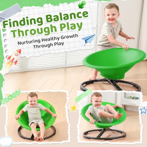 HAPPYMATY Green Sensory Spin Chair for Autistic Kids & Adults, Supportive & Durable