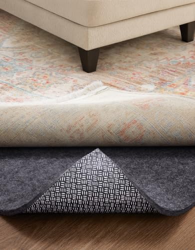 5' x 7' Non-Slip Rug Pad with Cushioned Felt & Silicone Backing, Anti-Slip Carpet Protector - 1/4 Inch Thick