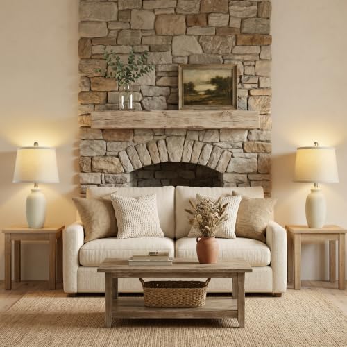 Luvkczc 22.75" Ceramic Nightstand Lamps Set of 2 - Off-White Bedside Decor