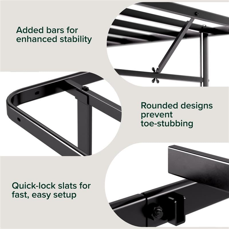 Zinus Full Size Black Metal Bed Frame with Under-Bed Storage, No Box Spring Needed, Easy Assembly
