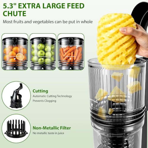 Pukomc Cold Press Juicer with Smart Touch Display & Brushless Motor