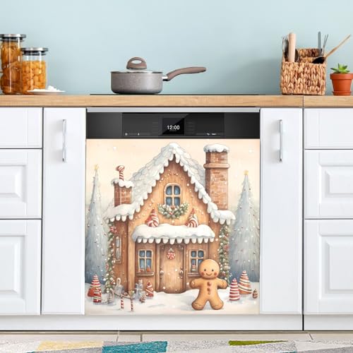 ALAZA Christmas Gingerbread Castle Dishwasher Magnet Cover Sticker Multi 14 - Kitchen Refrigerator Decor