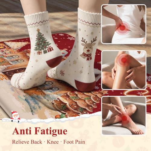 Christmas Kitchen Mat - Anti Fatigue Cushioned Non Slip Rugs