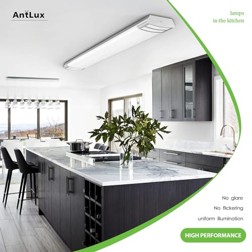 ANTLUX 4ft LED Linear Flush Mount Light 50W 5600lm 5000K Kitchen Ceiling Fixture