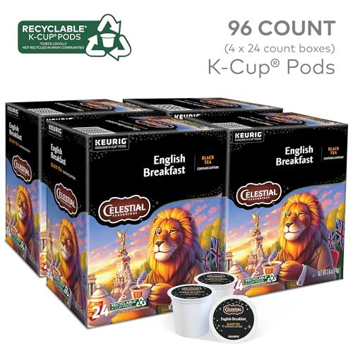 English Breakfast Black Tea K-Cup Pods - 96 Count, Recyclable, Full-Bodied Flavor