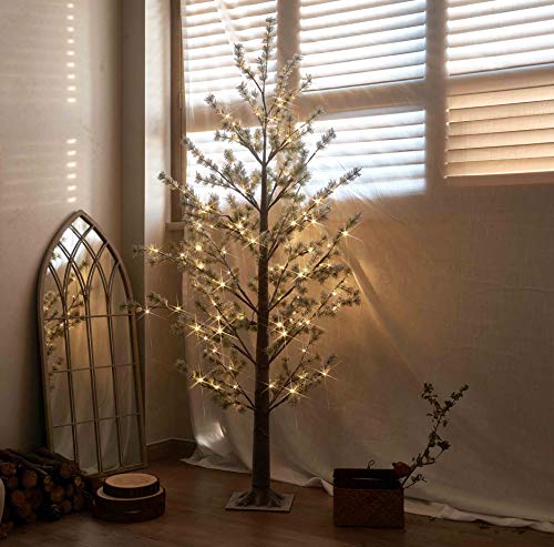 LITBLOOM 6FT Pre-Lit Alpine Pine Christmas Tree with 126 Warm White LEDs – Indoor/Outdoor