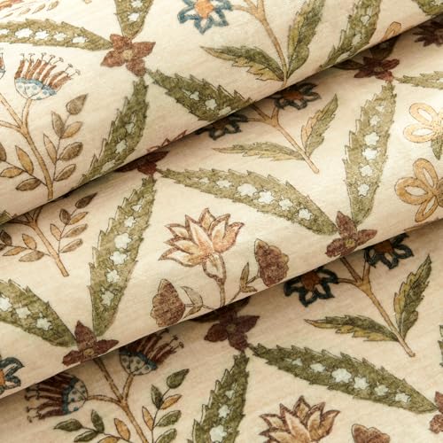 8x10 Terracotta Vintage Floral Washable Area Rug for Living Room