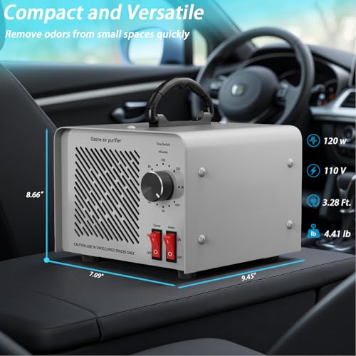Blue High Capacity 120,000mg/h Ozone Generator & Negative Ion Air Purifier for Large Spaces