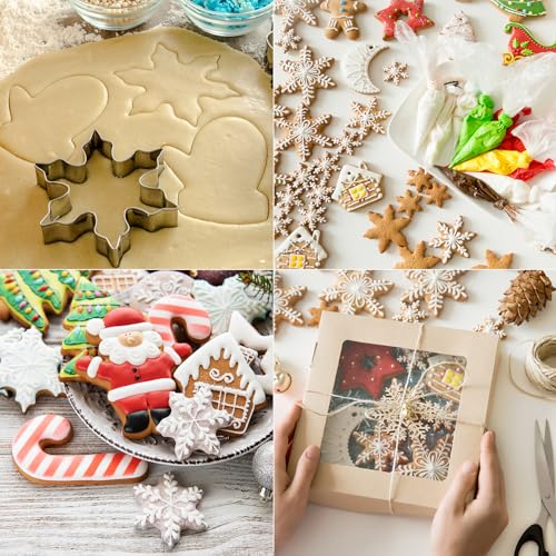 MrCookie 4" Large Christmas Cookie Cutters Set,Thickened Stainless