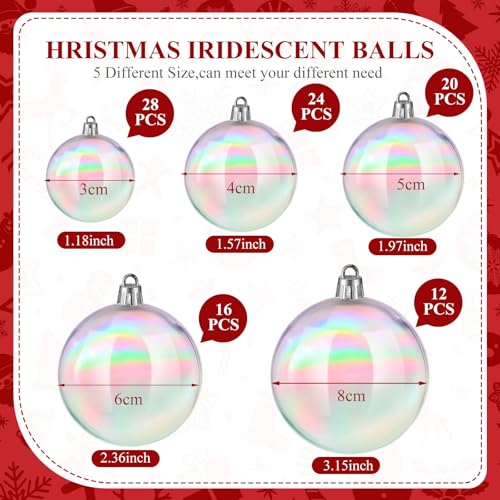 Shappy 100 Pcs Christmas Iridescent Ornaments - Clear Bubbling Decorations (Variation: Clear / 100)