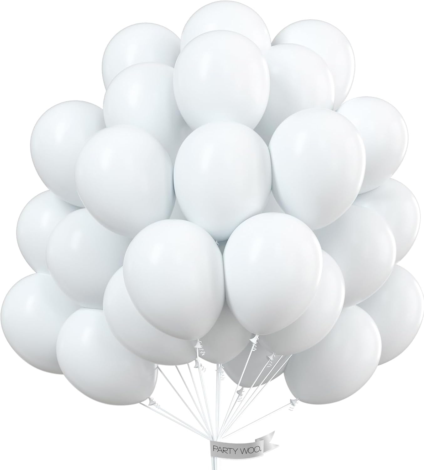 PartyWoo Metallic Gold & White Balloons - 100 Pcs for Stunning Celebrations