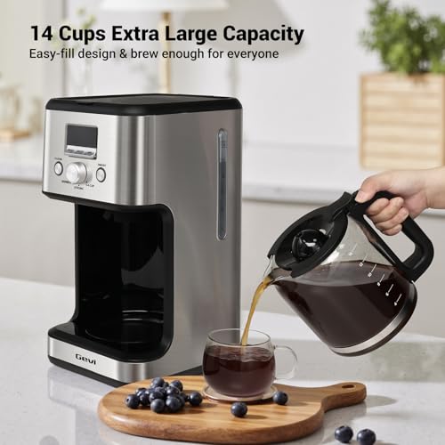 Gevi 14-Cup Programmable Drip Coffee Maker with Glass Carafe