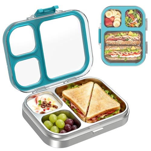 Stainless Steel Bento Lunch Box 800ml Blue Leak-Proof Kid & Adult Container