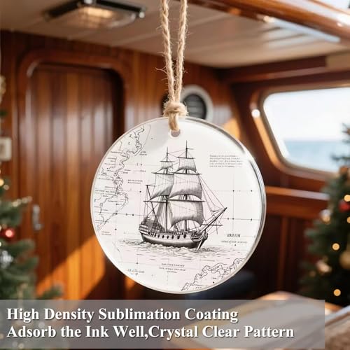 Sublimation Glass Ornaments Blank 30 PCS 4 Inch Christmas Round