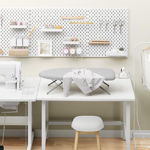 KINGBOARD Grey Small Tabletop Ironing Board with Iron Rest 30x12 Inches