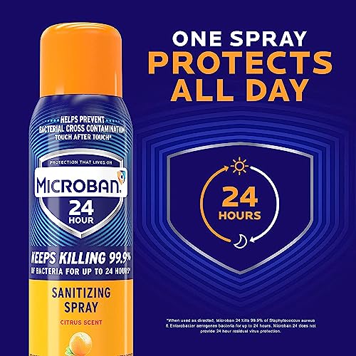 Microban 24 Hour Disinfectant Spray - Citrus Scent, 15oz Pack of 2