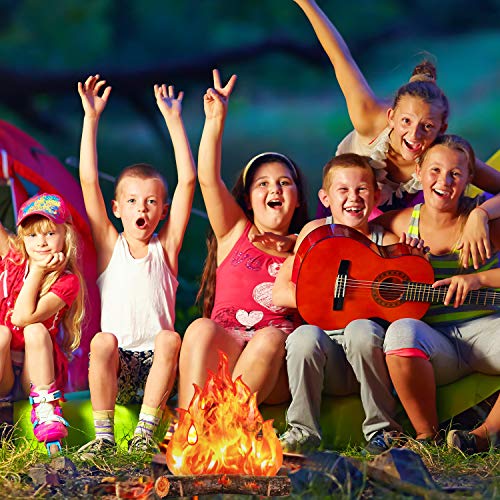 Boao 3 Sets Fake Fire Fake Flame Prop Camping Decoration 3D Cardboard Campfire Centerpiece Artificial Flames Campfire Party Decoration for Camp Bachelorette Party Supplies(Gold Orange)